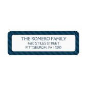 Navy Simple Stripes op maat gepersonaliseerd Etiket (Voorkant)