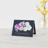 Navy Sinaasappel Boeket Roos Krokussen Gefelicitee Kaart (Gele Bloem)