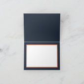 Navy Sinaasappel Boeket Wit Roze Rozen Verjaardag Kaart (Binnen)