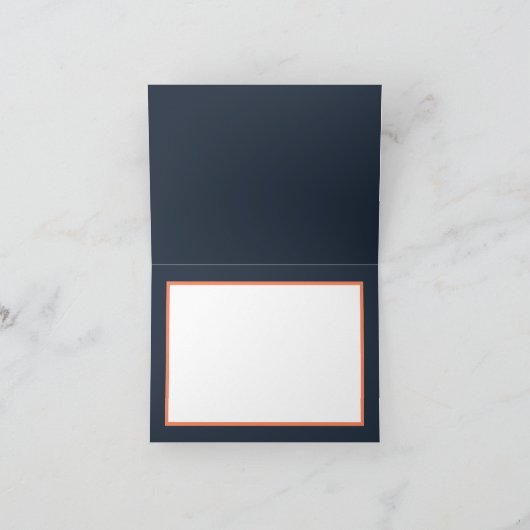 Navy Sinaasappel Boeket Wit Roze Rozen Verjaardag Kaart (Binnen)