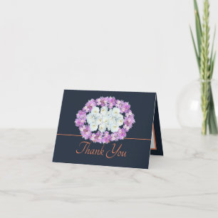 Navy Sinaasappel Chic Rozen Crocuses krans Dank je Kaart