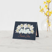 Navy Sinaasappel  wit bloemenboeket dank u Kaart (Gele Bloem)