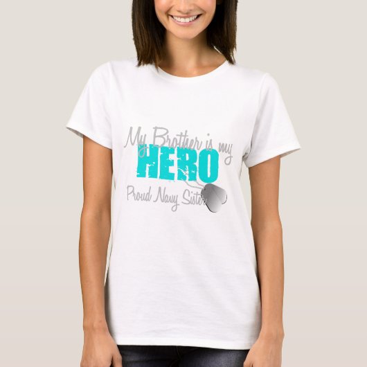 Navy Sister Hero Brother T-shirt (Voorkant)
