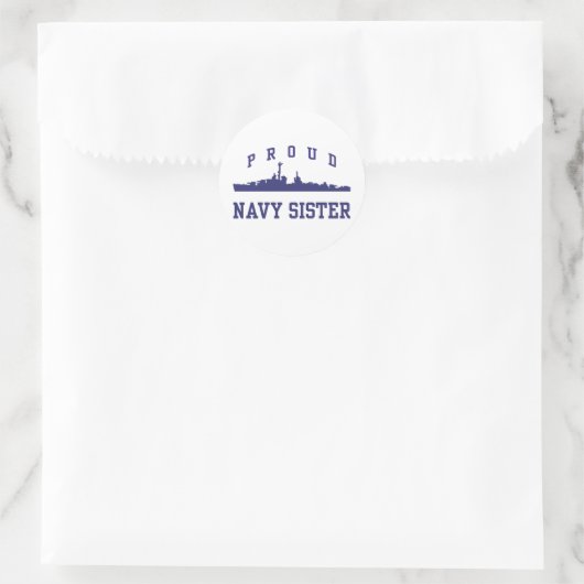 Navy Sister Ronde Sticker (Tas)