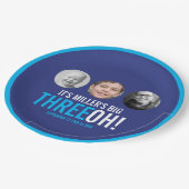 Navy sky blue 30th Three OH! Fotoverjaardag Papieren Bordje (Gekanteld)