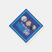 Navy sky blue 30th Three OH! Fotoverjaardag Servet (Hoek)