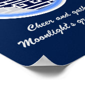 Navy Sky- Witte Maan Venster Mid-Autumn Festival Poster (Hoek)