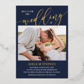 Navy sluit zich aan bij Amerikaanse Script-foto's  Folie Uitnodiging (Voorkant)