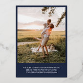 Navy sluit zich aan bij Amerikaanse Script-foto's  Folie Uitnodiging (Achterkant)