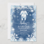 Navy Sneeuw Zijn Koude Buiten Winter Baby shower Kaart (Voorkant)