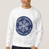 Navy Sneeuwvlok Feestelijk Sweatshirt (Voorkant)