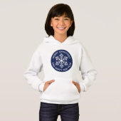 Navy Sneeuwvlok Feestelijke Hoodie (Kind) (Voorkant volledig)