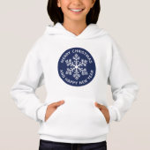 Navy Sneeuwvlok Feestelijke Hoodie (Kind) (Voorkant)