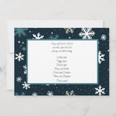 Navy Sneeuwvlok Kerstpot GELUK Avondmaal Kaart (Achterkant)