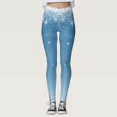Navy Snow Winter Quote Leggings (Voorkant)