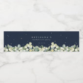 Navy Snowberry+Eucalyptus Bachelorette/Douche Waterfles Etiket (Enkel label)