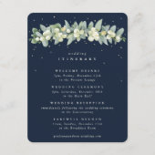 Navy Snowberry + Eucalyptus Garland bruiloft evene Informatiekaartje (Voorkant)