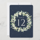 Navy Snowberry + Eucalyptus Trouwtafel nummer (Achterkant)