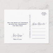 Navy Snowflake | 3 Kerstmis met foto's Feestdagenkaart (Achterkant)