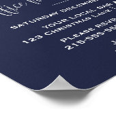 Navy Snowflake Company - Uitnodiging voor kerstfee Poster (Hoek)