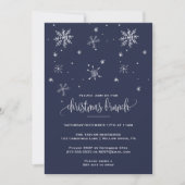 Navy Snowflake kerst Brunch Kaart (Voorkant)