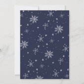 Navy Snowflake kerst Brunch Kaart (Achterkant)