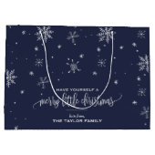 Navy Snowflake kerst Groot Cadeauzakje (Achterkant)