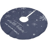 Navy Snowflake kerst Kerstboom Rok (Gekanteld)