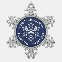 Navy Snowflake kerstversiering Tin Sneeuwvlok Ornament