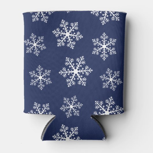 Navy Snowflake Koelbox Blikjeskoeler (Voorkant)