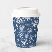 Navy Snowflake ONE Paper Cup Papieren Bekers (Links)