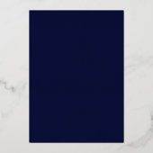 Navy Snowflake Winter Quinceanera Folie Uitnodiging (Achterkant)