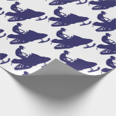 Navy-Snowmobiler Cadeaupapier (Hoek)