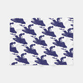 Navy-Snowmobiler Fleece Deken (Voorkant (Horizontaal))