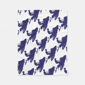 Navy-Snowmobiler Fleece Deken (Voorkant)