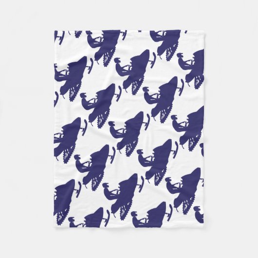 Navy-Snowmobiler Fleece Deken (Voorkant)