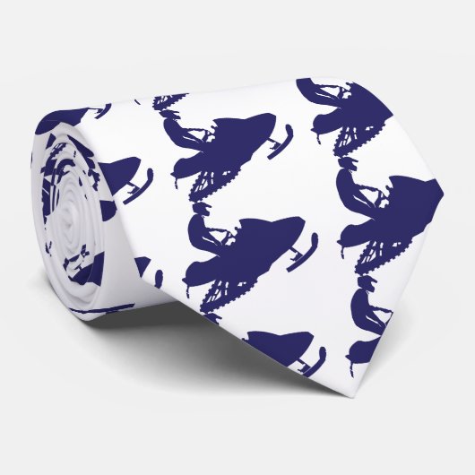 Navy-Snowmobiler Stropdas (Opgerold)