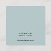 NAVY SOFT BLUSH BLUE FLORAL OORBEL DISPLAY LOGO VIERKANTE VISITEKAARTJE (Achterkant)
