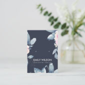 NAVY SOFT BLUSH SKY BLUE FLORAL EARRING DISPLAY VISITEKAARTJE (Staand voorkant)