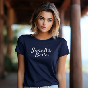 Navy Sorella Bella Italy Zuster White Script T-shirt
