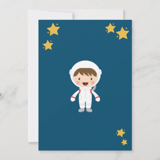 Navy Space Rocket Birthday Party Invitation Kaart (Achterkant)