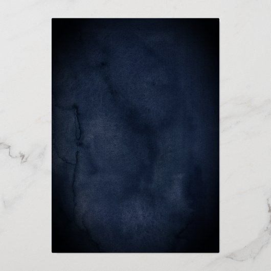 Navy Sparkle Flower Tiara Silver Quinceanera Folie Uitnodiging (Achterkant)