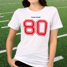 Navy Sports Team Aangepaste naam, rood nummer, tea Tri-Blend Shirt