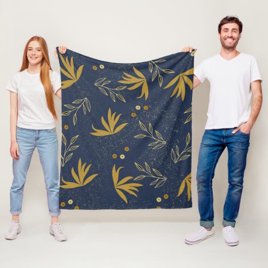 Navy Spray Fleece Deken (In situ)