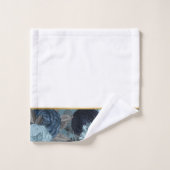 NAVY SPRING FLORAL BATHROOM TOWEL SET BAD HANDDOEK (Wasdoekje)