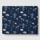 Navy Spring Wildflower Meadow Bruiloft Foto Gastenboek (Achterkant)