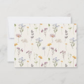 Navy Spring Wildflower Meadow Bruiloft QR Code RSVP Kaartje (Achterkant)