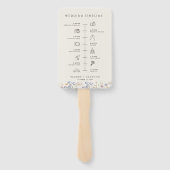 Navy Spring Wildflower Meadow bruiloft tijdlijn Handwaaier (Achterkant)