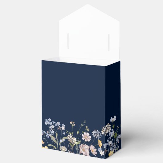 Navy Spring Wildflower Meadow Garden Bruiloft Bedankdoosjes (Geopend)