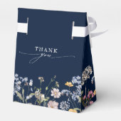 Navy Spring Wildflower Meadow Garden Bruiloft Bedankdoosjes (Achterkant)